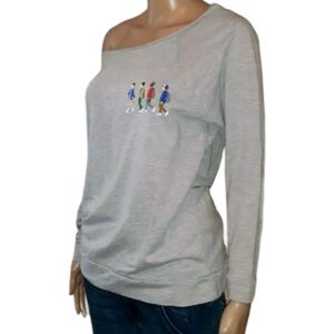 Netflix MD Stranger Things Gray Off-the-Shoulder Sweater